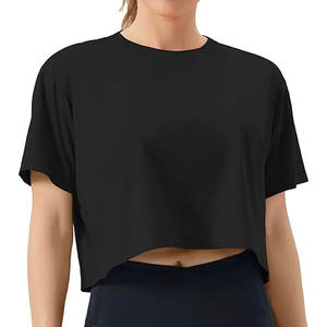 เสื้อครอปออกกำลังกายดีไซน์ใหม่ปี 2026 สำหรับทุกเพศ แขนสั้น ทรงบ็อกซี่ เหมาะสำหรับโยคะ วิ่ง ผ้าคอตตอนออร์แกนิค 100% - Product Image 1