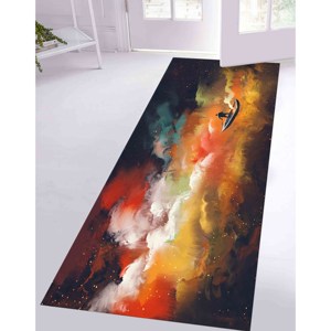 Alfombra Nublada con Diseño de Barco: Arte Marino Abstracto y Colorido, Decoración para Salón, Alfombra de Chenilla - Product Image 4