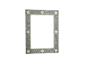 Espejo de pared con incrustaciones de hueso cuadrado de estilo bohemio hecho a mano, hermoso diseño moderno personalizado para artesanía decorativa para sala de estar - Product Image 4