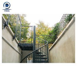 <span class=keywords><strong>บันได</strong></span>เกลียวสีดำลวดลายเรขาคณิตพร้อมราวสแตนเลสสำหรับพื้นที่นั่งเล่นและตกแต่งกลางแจ้ง - Product Image 5