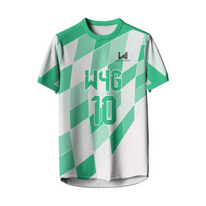 Maillots de football pour hommes personnalisés avec logo imprimé par sublimation, manches courtes, 100% polyester, léger, extensible dans les quatre sens - Product Image 2