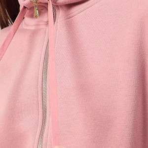 Sudadera con capucha personalizada para mujer de alta calidad 100% algodón de lana rosa patrón sólido bajo MOQ alta demanda un conjunto de Color personalizado para invierno - Product Image 6