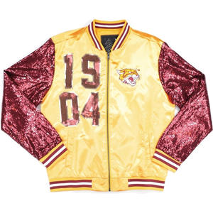 Haute qualité hommes Satin Varsity veste col montant Satin Baseball hiver Senior blanc Satin Varsity veste pour hommes - Product Image 1