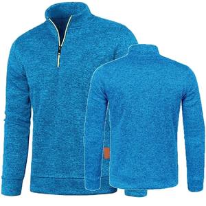 Youth Men's New 100% Cotton Half-Zipper <b>Fleece</b> Pullover Coat Solid Waterproof and Anti-Shrink Hooded <b>Sweatshirt</b> - Product Image 1