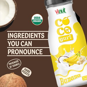 VINUT Bebida de coco con Plátano Botella de 280ml Sin OMG Sin azúcar añadido Proveedor al por mayor Muestra gratis OEM ODM Paquete de 24 - Product Image 5