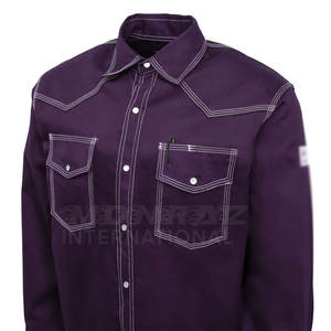 2025 Custom Oil Gas Industry Custom Safety Welding Work Shirt para construcción Uso industrial Welding FR Shirt para la venta - Product Image 4