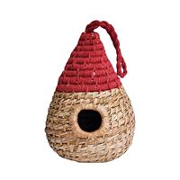 Nichoir pour oiseaux en jonc de mer naturel, tissé à la main, écologique, durable, décoratif pour l'extérieur, suspendu, vente en gros, Vietnam, 25 cm de haut