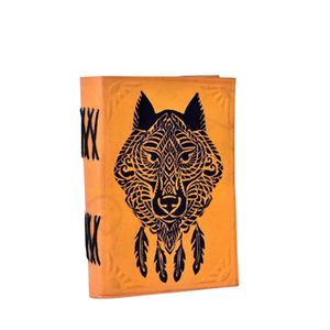 Journal en cuir Orange Antique fait à la main esthétique visage de tigre plume gaufrage feuille de dessin personnalisable cahier promotionnel - Product Image 2