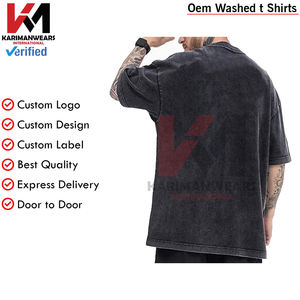 Camisetas de verano de algodón de gran tamaño para hombre, Camiseta holgada Vintage holgada, ropa informal de manga corta, precio al por mayor, proveedor a granel - Product Image 3