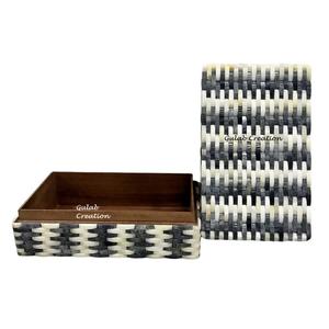 Boîte de rangement pour bijoux en résine noire et blanche fabriquée à la main Organisateur décoratif élégant pour bagues, boucles d'oreilles et souvenirs - Product Image 5