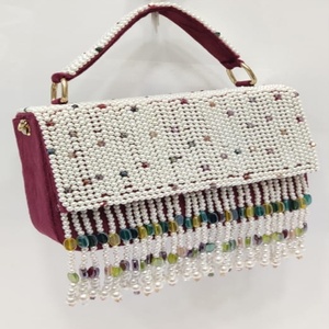 Luxury Embroidery Pearl <b>Beaded</b> Handbag Handmade Crystal Tassel Fringe Evening Clutch Elegant Wedding Party <b>Purse</b> Designer Summer - Product Image 2