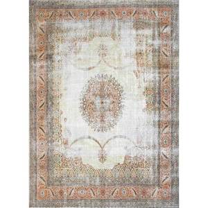 Tapis en laine noué à la main doré vintage, grand format, Pae-1833, motifs rectangulaires abstraits à médaillon, pour la maison, le salon et la chambre à coucher - Product Image 1