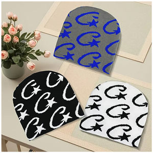 Gorros ligeros de invierno con patrones de estrellas, colores mezclados para la comodidad al aire libre, gorros de personajes bordados en 3D a la moda - Product Image 5