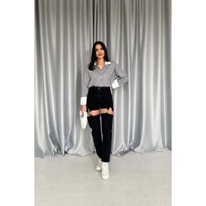 Jeans Negros de Dos Piezas con Tirantes - Negro - Product Image 1