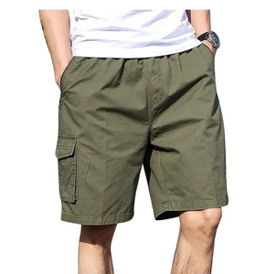 Custom Men's Summer Cargo Shorts Polyester/Cotton Canvas <b>Knee</b>-Length High-Waisted Drawstring Closure Quick-Dry Eco-Friendly - Product Image 2