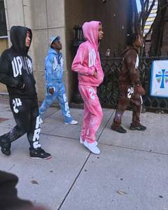 ชุดวอร์มกางเกงวอร์มและมีฮู้ดของผู้ชายชุดวอร์มปักลายดาวแบบกำหนดเอง - Product Image 3