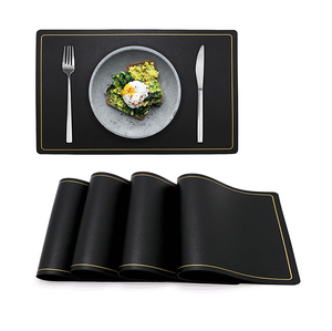 แผ่นรองจานบนโต๊ะรับประทานอาหารหนังธรรมชาติแผ่นรองจานดีไซน์คลาสสิก - Product Image 5