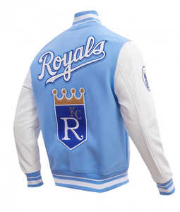 เสื้อแจ็กเก็ตผ้าขนรอยัลพร้อมแขนหนังงานปักตามสั่งพิมพ์ลายสำหรับนักเรียนฐานโรงเรียน - Product Image 2