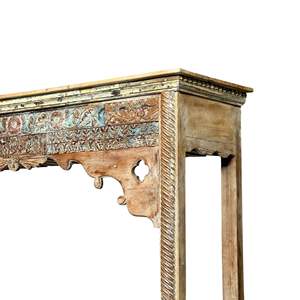 Barra de Bar Rústica Tallada con Puerta con Paneles y Toldo Floral Hechos de Madera - Product Image 4