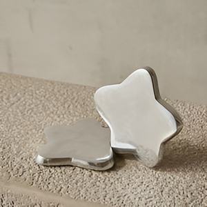 Posavasos de té de metal de la mejor calidad de estilo elegante moderno, posavasos de acero inoxidable de forma irregular, fabricante de India - Product Image 1