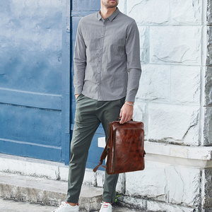 OEM Custom Service Genuine <b>Leather</b> <b>Laptop</b> <b>Backpack</b> High Quality Lightweight Casual Business Travelling Eco Friendly Large - Product Image 2