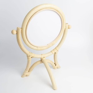 Miroir de bureau réglable miroirs en rotin fabriqués à la main pour maquillage chambre décoration intérieur meilleur vendeur de meubles - Product Image 4