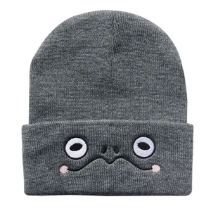 Nouveau dessin animé grenouille yeux brodé hiver Beanie laine tricoté chaud froid chapeau avec acrylique pour les voyages quotidiens en plein air - Product Image 6