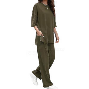 Tenue de survêtement d'été pour femmes de tous les jours Survêtement d'été en coton pour femmes style de rue - Product Image 3