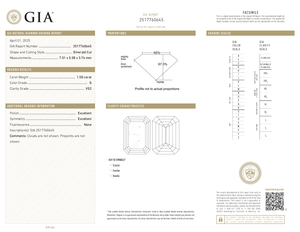 Taglio smeraldo 1.50ct G VS2 per diamante naturale certificato - Product Image 2