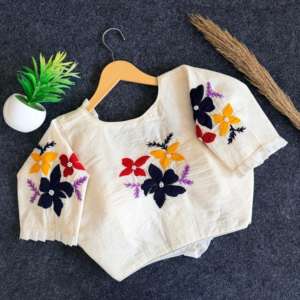 Choli Khaadi de Algodón Puro con Bordado a Mano para Mujeres Adultas Indias - Product Image 2