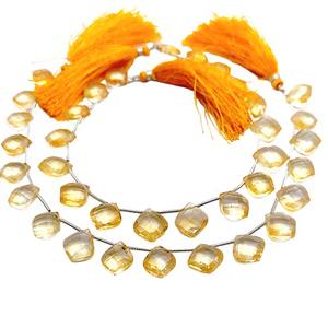 Citrine perles de pierres précieuses Briolette 8 pouces brin lâche à facettes novembre pierre de naissance pour la fabrication de bijoux à bricoler soi-même grossiste - Product Image 3