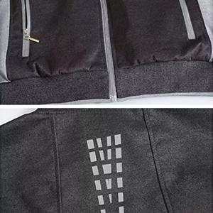 ชุดวอร์มลำลองผู้ชายแบบซิป ผ้าฟลีซ แห้งเร็ว เหมาะสำหรับฤดูหนาว เสื้อฮู้ดดี้และกางเกงขายาว ชุดเซ็ตเรียบง่าย สไตล์แทรคสูท - Product Image 3