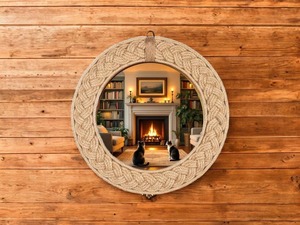 Modern Round Silver <b>Mosaic</b> <b>Mirror</b> Customizable Design for Decorative Usage - Product Image 4