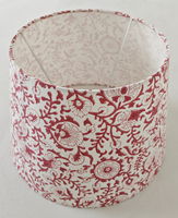 Elegante Pantalla de Lámpara de Algodón Plegada Hecha a Mano, Estilo Industrial Moderno, Ecológica, Ligera, con Estampado Floral Vintage, Rojo Intenso