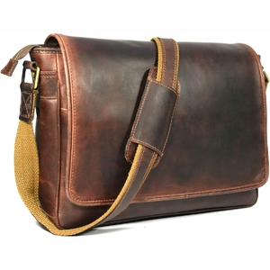 Sacs de bureau en cuir véritable personnalisés pour hommes Sac en cuir fait à la main Sac avec logo personnalisé - Product Image 5