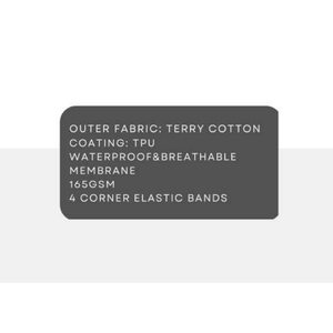 Protector de Colchón Impermeable de Algodón Terry, Cubierta de Membrana Transpirable de TPU con Bandas Elásticas - Product Image 5