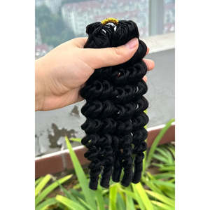 ผมบราซิลเลี่ยนเรมี่แบบหยิกสไตล์พม่า พร้อมปลายผมแบบเกลียว สำหรับต่อผมแบบโครเชต์ น้ำหนัก 100 กรัม - Product Image 5