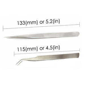 Haute Qualité En Acier Inoxydable Cils Sourcils Pince À Épiler Marque Privée Droit Courbé Pointu Volume Carré Extensions De Cils - Product Image 4