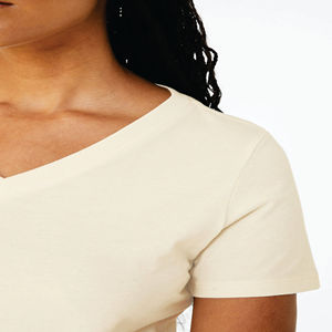 Airlume-Camiseta de algodón peinado y anillo para mujer, Camiseta holgada de manga corta con cuello en V, 100% oz, 4,2 - Product Image 5