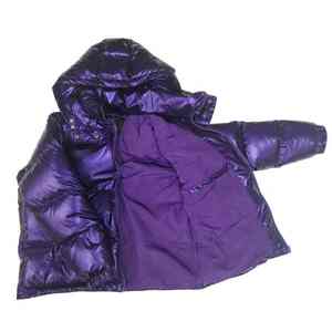 High Quality Shiny <b>Purple</b> Puffer Jacket Detachable Button <b>Hat</b> Men's Zip-up Coats Winter Plain Dyed Breathable Hooded Smart - Product Image 4