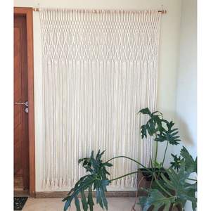 Magnifique rideau mural bohème en macramé avec pompons pour la décoration intérieure scandinave, rideau suspendu et vase mural - Product Image 2