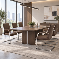 Chaise de conférence moderne en cuir PU avec structure chromée pour bureau, salle de réunion, zone de réception