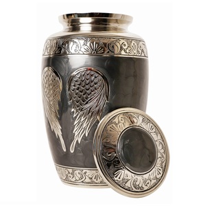 โกศบรรจุอัฐิรูปปีกนางฟ้าแกะสลักด้วยมือ สีสันสวยงาม ทำจากอะลูมิเนียมคุณภาพสูง สำหรับงานศพ งานฌาปนกิจ หรือเก็บอัฐิของผู้ใหญ่และสัตว์เลี้ยง - Product Image 2