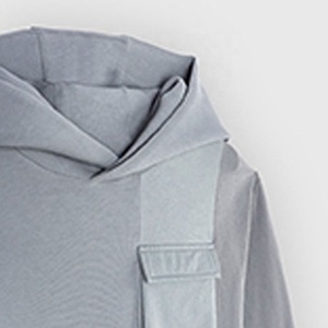 Vente en gros de sweat à capuche mode pour hommes, sweat-shirt unique à design moderne avec panneau pour streetwear OEM/ODM, fournisseur avec logo personnalisé - Product Image 2