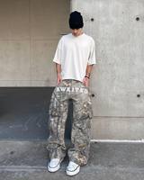 Pantalon cargo homme en coton de haute qualité, personnalisé, avec broderie de lettres superposées et motif camouflage Real Tree