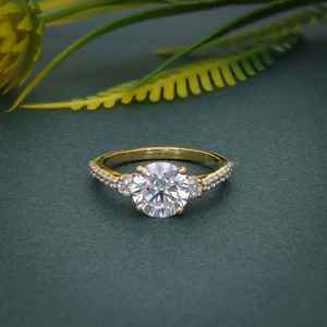 Best Offer IGI Certified VVS Round Cut Lab Grown Diamond Gold Plated 925 Silver Pave <b>Set</b> Trio Engagement <b>Ring</b> Jewelry <b>For</b> <b>Women</b> - Product Image 6