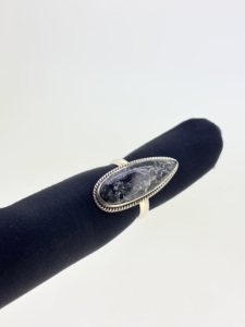 แหวนพลอย925แท้สีเงินแท้ทรงหลังเบี้ยลูกแพร์สีเทอร์ควอยซ์ธรรมชาติสำหรับฤดูหนาวขายส่งราคาพิเศษจากโรงงาน - Product Image 4