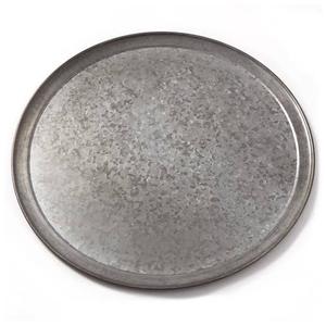 Bandeja de servicio de metal galvanizado de forma redonda de lujo para utensilios de cocina y vajilla - Product Image 1