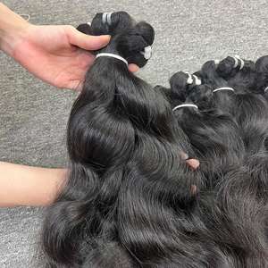 Meilleur vendeur 100% trame de cheveux humains vietnamiens vierges bruts cambodgiens couleurs personnalisées Styles naturel ondulé en gros-grande taille disponible - Product Image 4