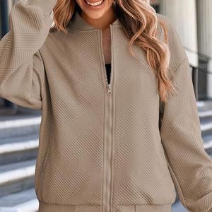 Chaqueta Bomber con Cremallera para Mujer, Nueva Llegada 2025, Fabricación Profesional, Chaquetas Bomber Lisas para Mujer en Venta - Product Image 5